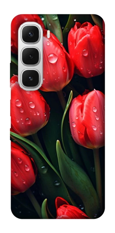 Чехол на Infinix Hot 60i Красные тюльпаны фото 1 из 1