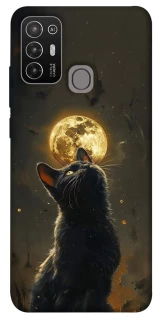 Чохол на ZTE Blade A52 Кіт під місяцем v2 фото 1 з 1