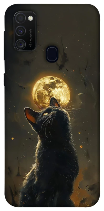 Чохол на Samsung Galaxy M21 Кіт під місяцем v2 фото 1 з 1