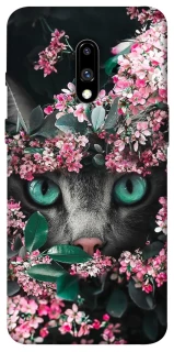 Чохол на OnePlus 7 Кіт в квітах фото 1 з 1