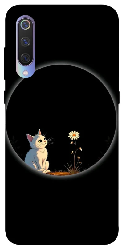 Чехол на Xiaomi Mi 9 Cat and flower фото 1 из 1