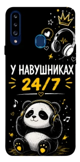 Чехол на Samsung Galaxy A20s У навушниках 24/7 фото 1 из 1