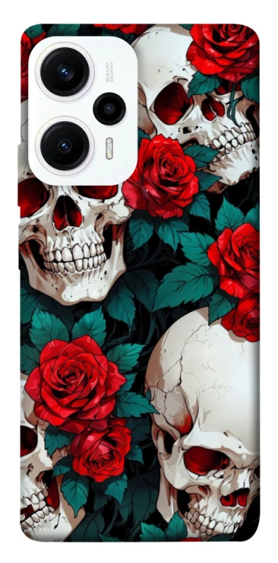 Чохол на Xiaomi Poco F5 / Note 12 Turbo skull and rose фото 1 з 1
