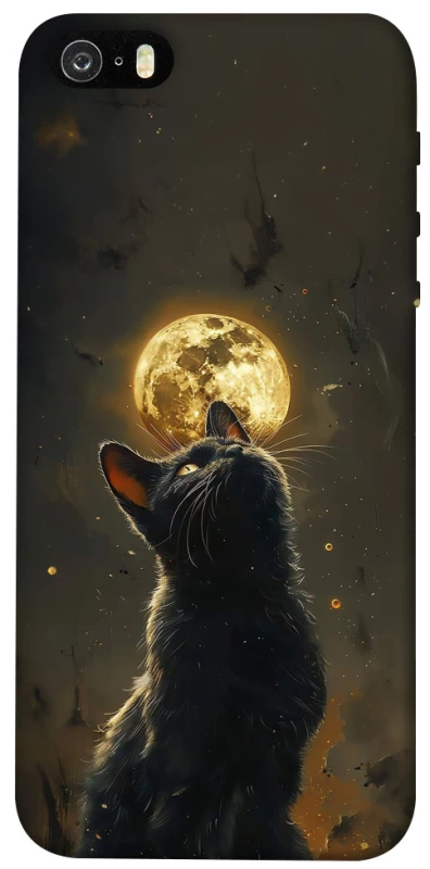 Чохол на Apple iPhone 5/5S/SE Кіт під місяцем v2 фото 1 з 1