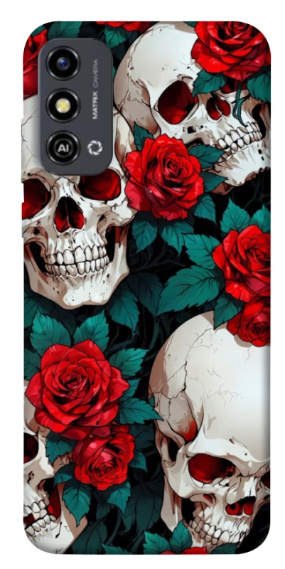 Чохол на ZTE Blade A53 skull and rose фото 1 з 1