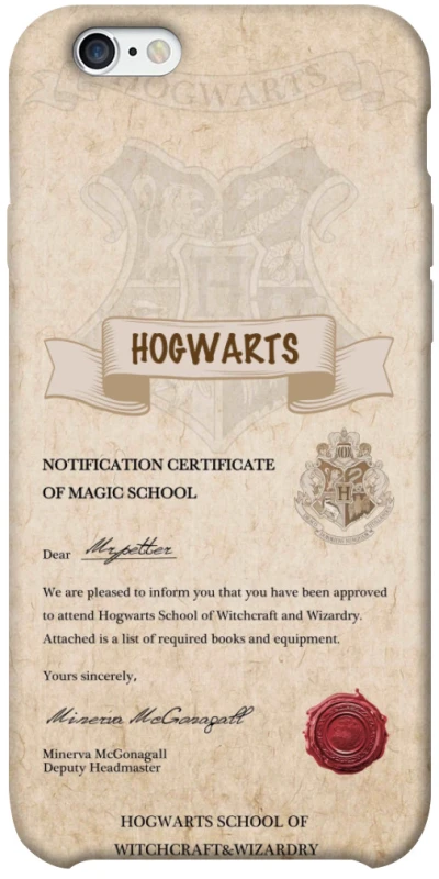 Чехол на Apple iPhone 6/6s plus (5.5") The Hogwarts acceptance letter фото 1 из 1