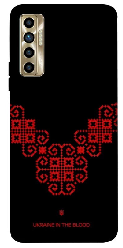 Чохол на TECNO Camon 17P Чорно-червона вишиванка фото 1 з 1