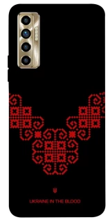 Чохол на TECNO Camon 17P Чорно-червона вишиванка фото 1 з 1