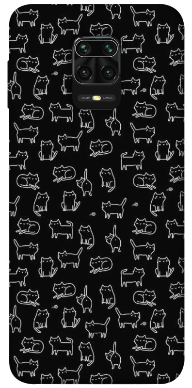 Чохол на Xiaomi Redmi Note 9s / Note 9 Pro / Note 9 Pro Max Black Cats фото 1 з 1