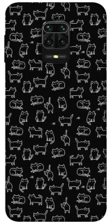 Чохол на Xiaomi Redmi Note 9s / Note 9 Pro / Note 9 Pro Max Black Cats фото 1 з 1