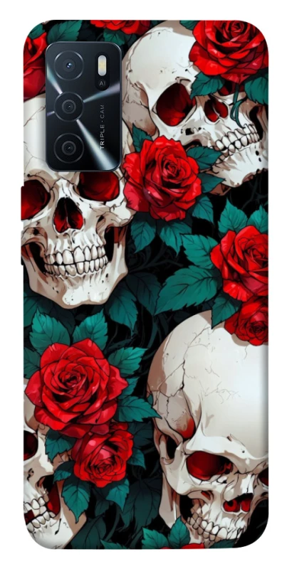 Чохол на Oppo A16s / A16 skull and rose фото 1 з 1