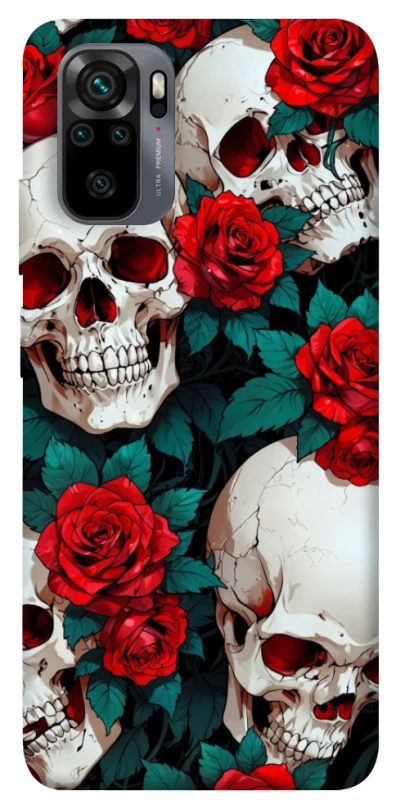 Чехол на Xiaomi Redmi Note 10 / Note 10s skull and rose фото 1 из 1