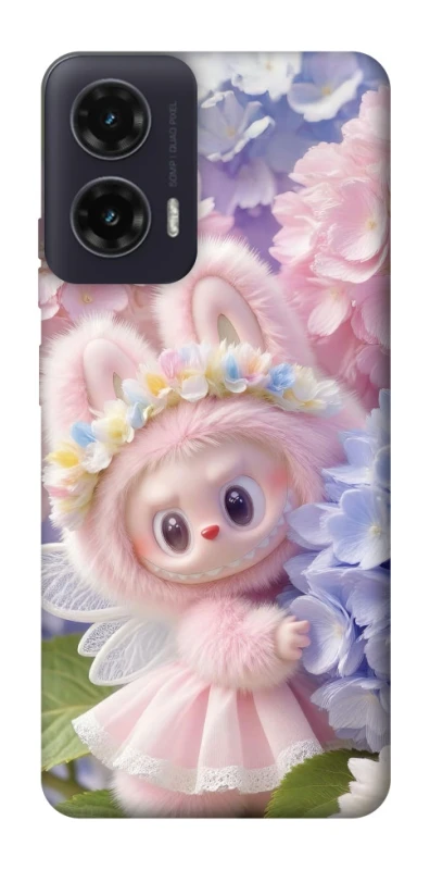 Чохол на Motorola Moto G35 Labubu & Flowers ver.1 фото 1 з 1