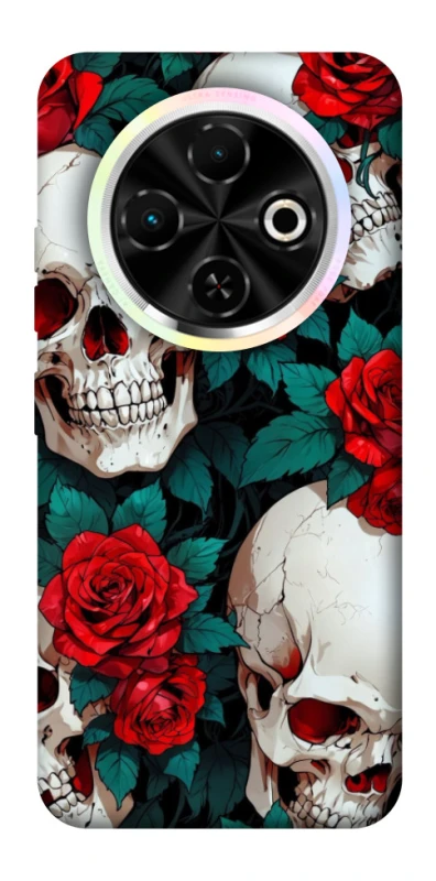 Чехол на TECNO Spark 30C skull and rose фото 1 из 1