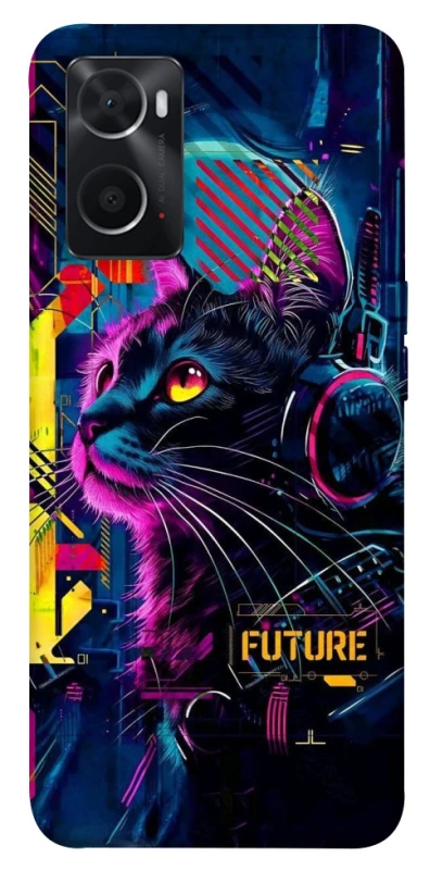 Чехол на Oppo A76 4G Cyber Cat v2 фото 1 из 1