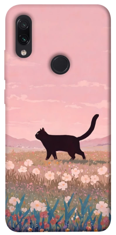 Чехол на Xiaomi Redmi Note 7 / Note 7 Pro / Note 7s cat on a field фото 1 из 1