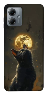 Чехол на Motorola Moto G14 Кот под луной v2 фото 1 из 1
