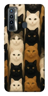 Чехол на TECNO Camon 17 Colorful Cat Collage фото 1 из 1