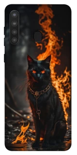 Чехол на Samsung Galaxy A21 Огненный кот фото 1 из 1