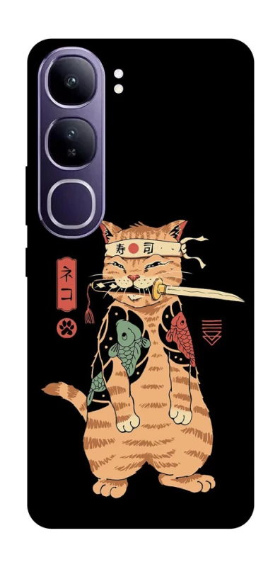 Чохол на Vivo Y300 Кіт-самурай фото 1 з 1