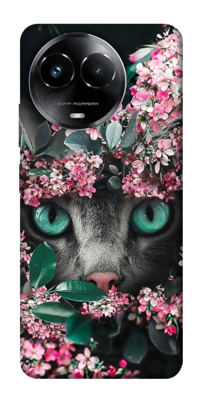 Чехол на Realme C67 4G Кот в цветах фото 1 из 1