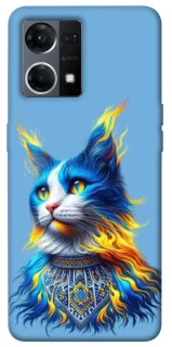 Чохол на Oppo Reno 7 4G Кіт патріот фото 1 з 1