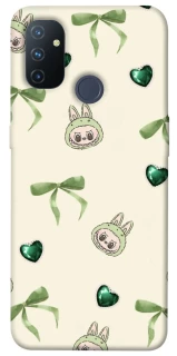 Чехол на OnePlus Nord N100 Labubu Green Heart фото 1 из 1