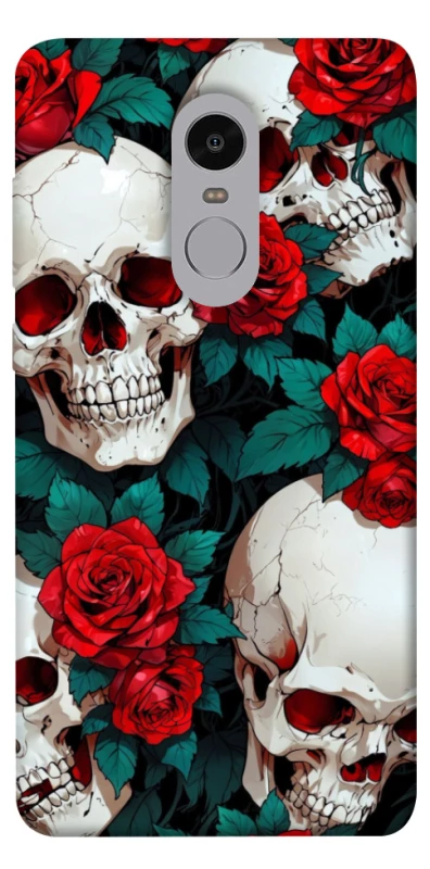 Чехол на Xiaomi Redmi Note 4X / Note 4 (Snapdragon) skull and rose фото 1 из 1