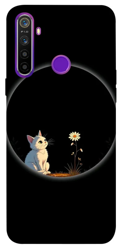 Чохол на Realme 5 Cat and flower фото 1 з 1