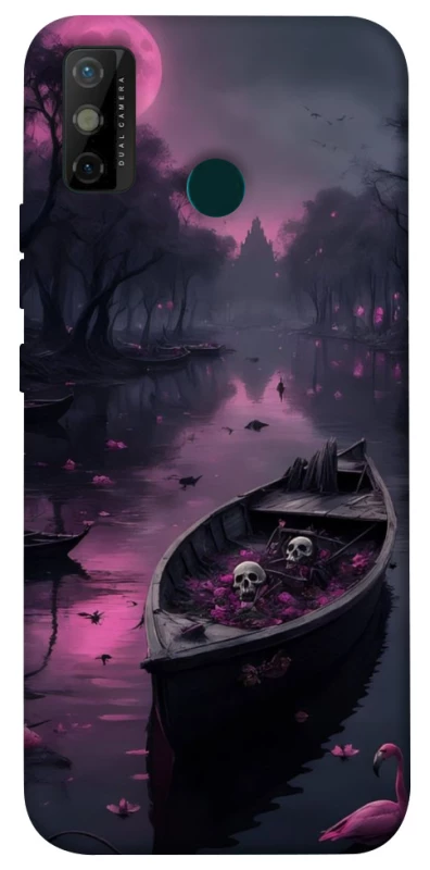 Чехол на TECNO Spark 6 Go Boat and flamingo фото 1 из 1