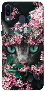 Чехол на Samsung Galaxy M20 Кот в цветах фото 1 из 1