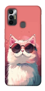 Чохол на TECNO Spark 7 Сat with glasses фото 1 з 1