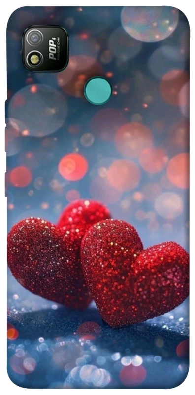 Чехол на TECNO POP 4 Red hearts фото 1 из 1