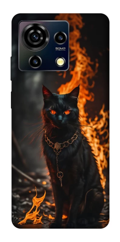 Чохол на ZTE Blade V50 Vita Вогняний кіт фото 1 з 1