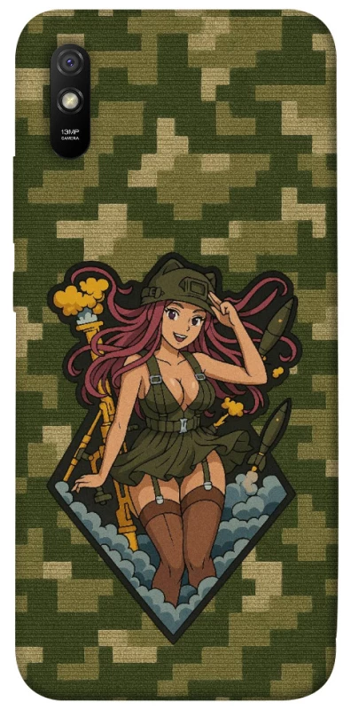 Чохол на Xiaomi Redmi 9A Military Waifu фото 1 з 1