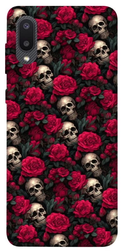 Чехол на Samsung Galaxy A02 Черепа и розы фото 1 из 1