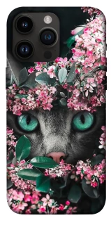 Чехол на Apple iPhone 14 Pro Max (6.7") Кот в цветах фото 1 из 1