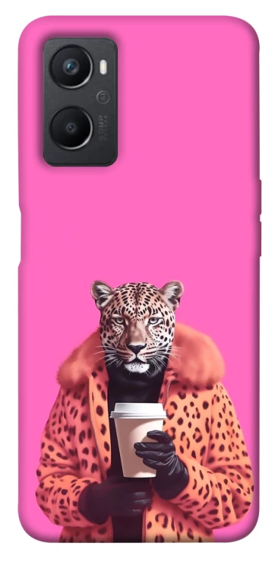 Чехол на Oppo A96 Леопард с кофе фото 1 из 1