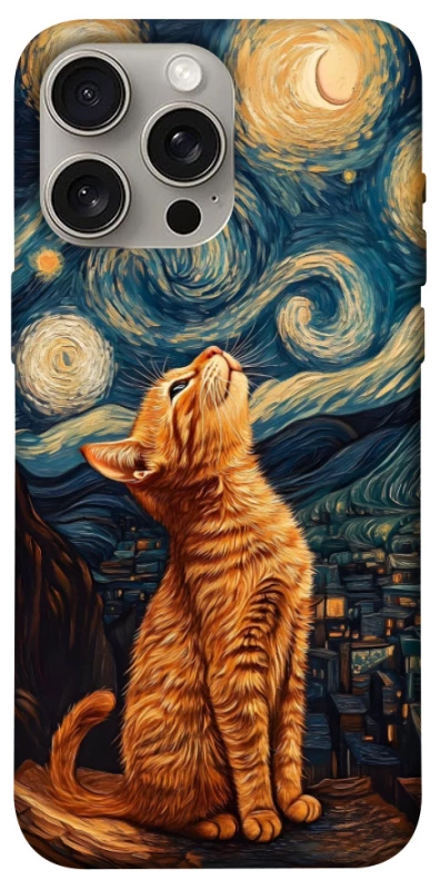 Чехол на Apple iPhone 15 Pro Max (6.7") van gogh cat фото 1 из 1