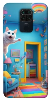 Чехол на Xiaomi Redmi Note 9 / Redmi 10X crazy cat фото 1 из 1