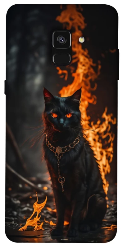 Чохол на Samsung A530 Galaxy A8 (2018) Вогняний кіт фото 1 з 1