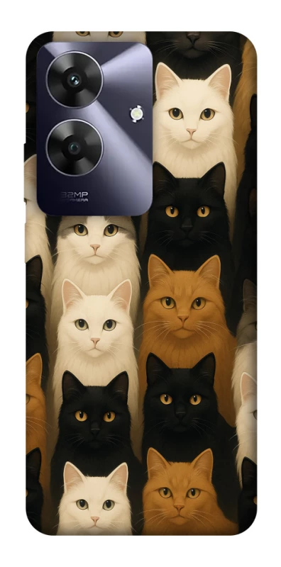 Чехол на Realme Note 60 Colorful Cat Collage фото 1 из 1