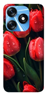 Чохол на TECNO Spark 10 Червоні тюльпани фото 1 Чохол на TECNO Spark 10 Червоні тюльпани фото 1 з 1