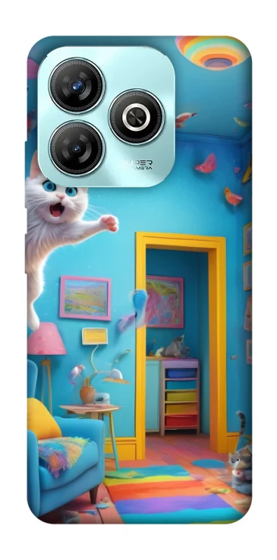Чехол на ZTE Blade A75 4G crazy cat фото 1 из 1
