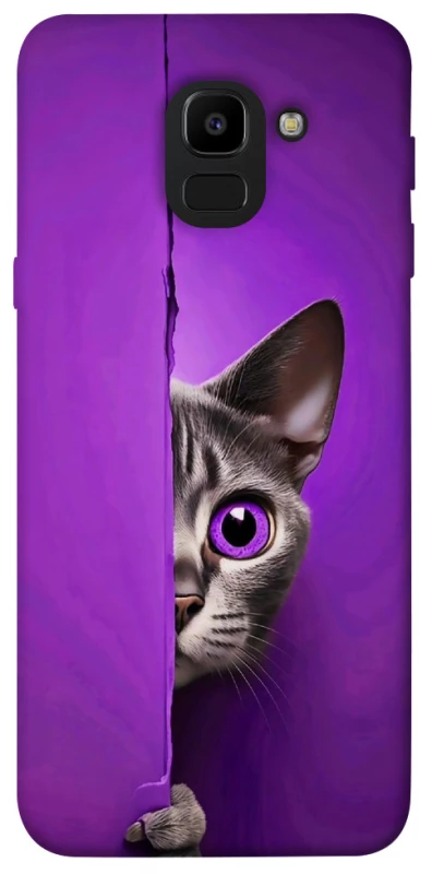 Чехол на Samsung J600F Galaxy J6 (2018) Кот-подглядыватель фото 1 из 1