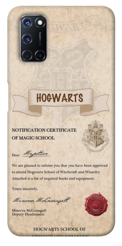 Чехол на Oppo A52 / A72 / A92 The Hogwarts acceptance letter фото 1 из 1