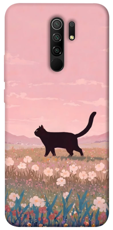 Чехол на Xiaomi Redmi 9 cat on a field фото 1 из 1
