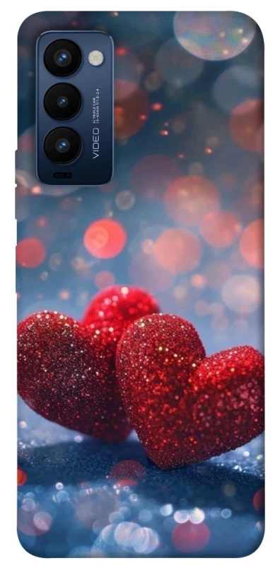 Чехол на TECNO Camon 18 Red hearts фото 1 из 1