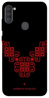 Чехол на Samsung Galaxy A11 Черно-красная вышиванка фото 1 из 1