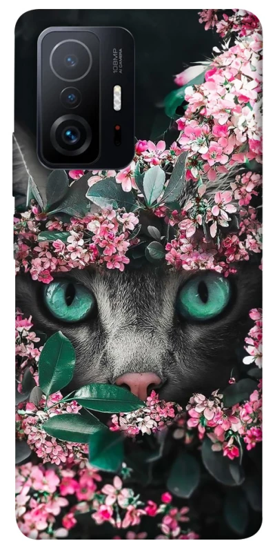 Чехол на Xiaomi 11T / 11T Pro Кот в цветах фото 1 из 1